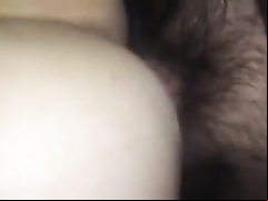 My honey sucks and rides on top of a fat black cock